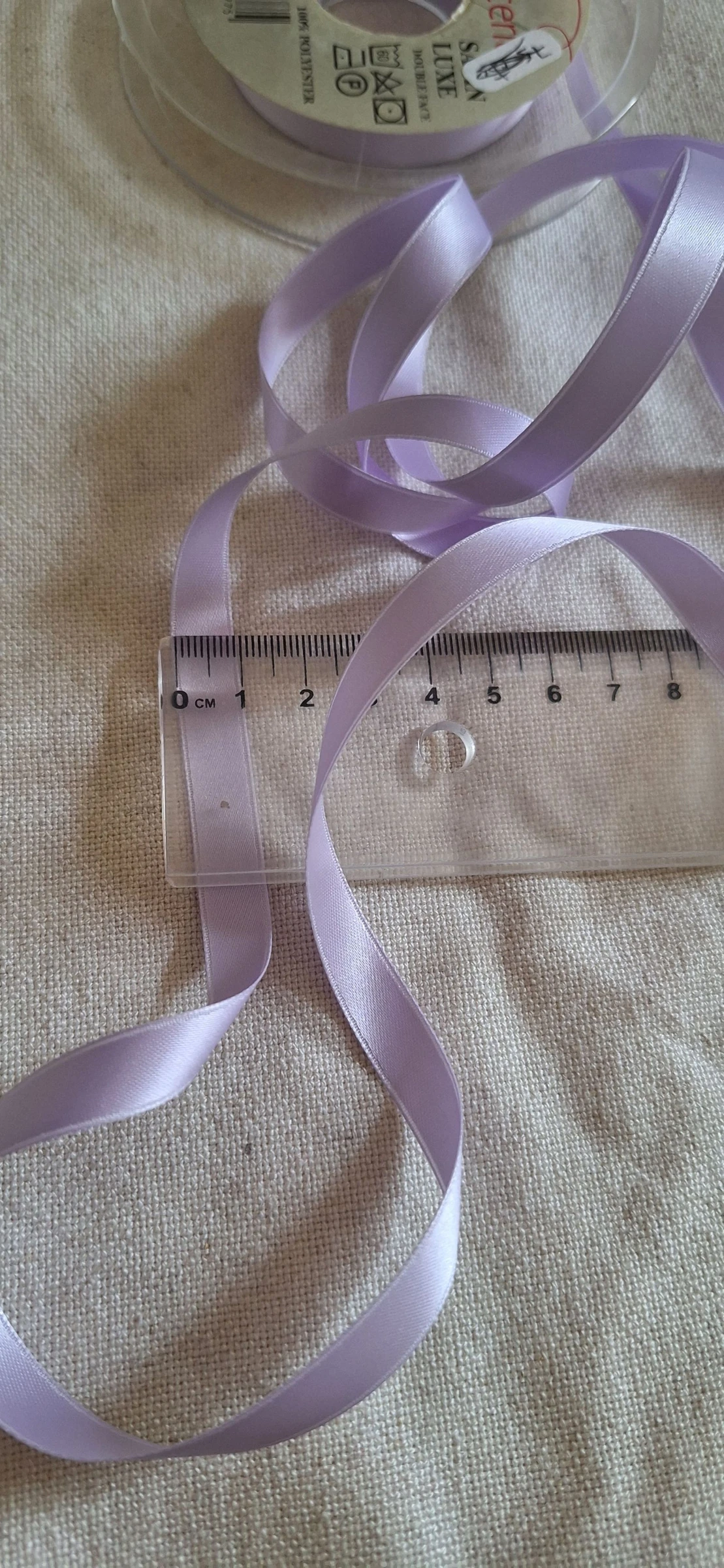 5 mètres de satin 10 mm lilas parme 
